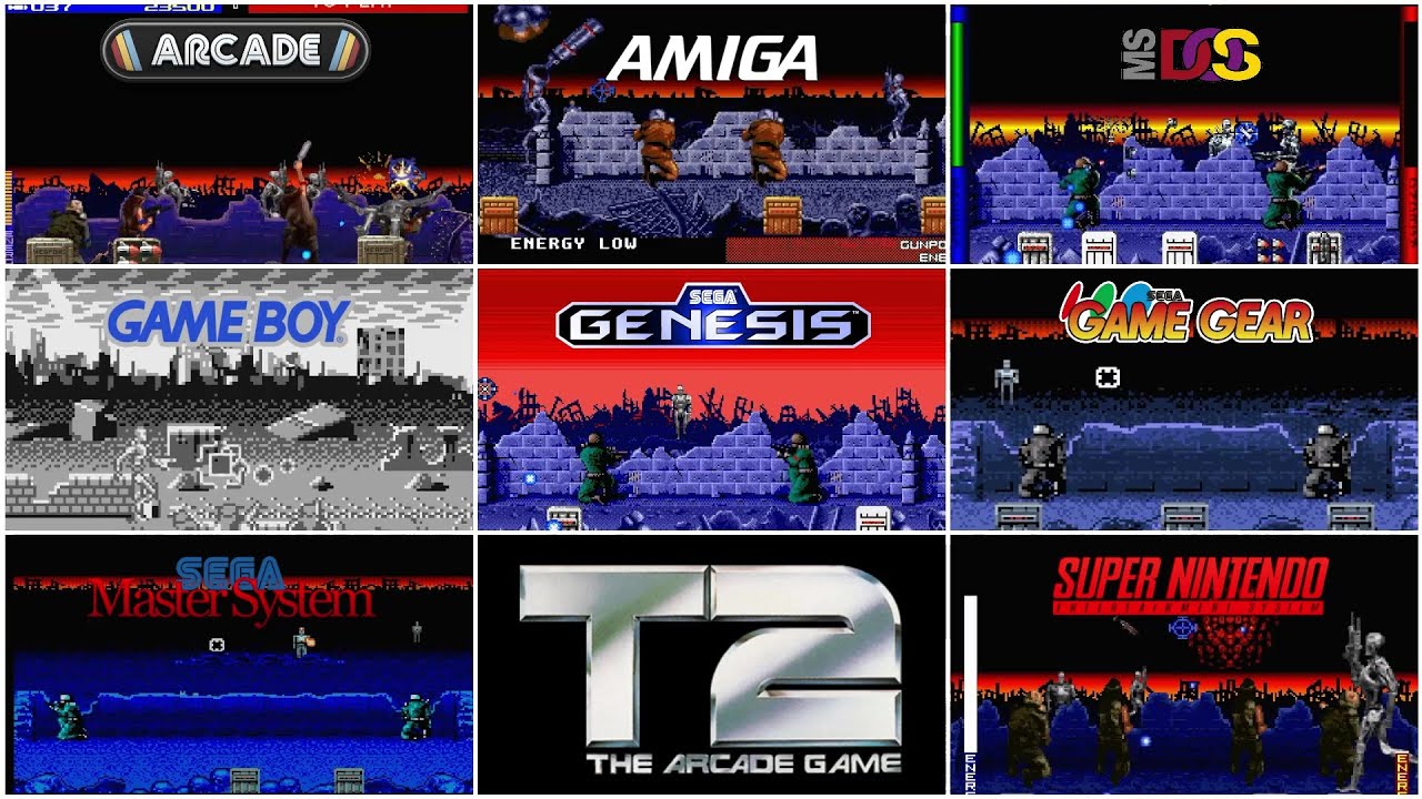 T2: The Arcade Game [1991] Arcade vs Amiga vs DOS vs Genesis vs GG vs SNES (Version Comparison)