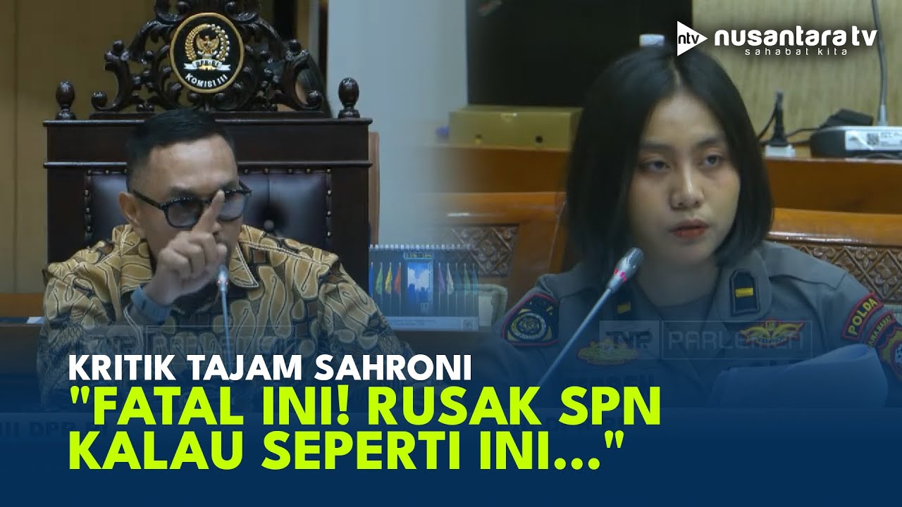 Tajam Ahmad Sahroni Kritik Pemberhentian Siswa SPN Polda Jabar Sampai Singgung Lencana Polri | NTV