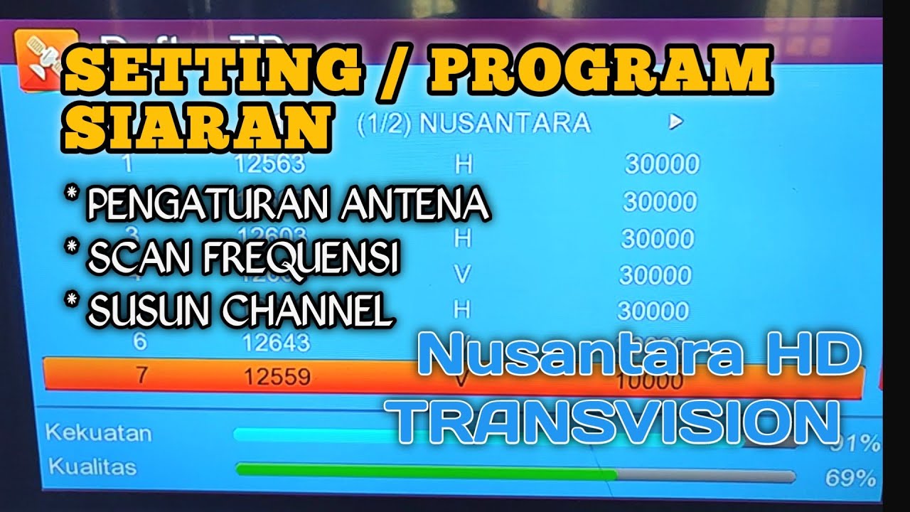 CARA PROGRAM SETTING RECEIVER NUSANTARA HD TRANSVISION