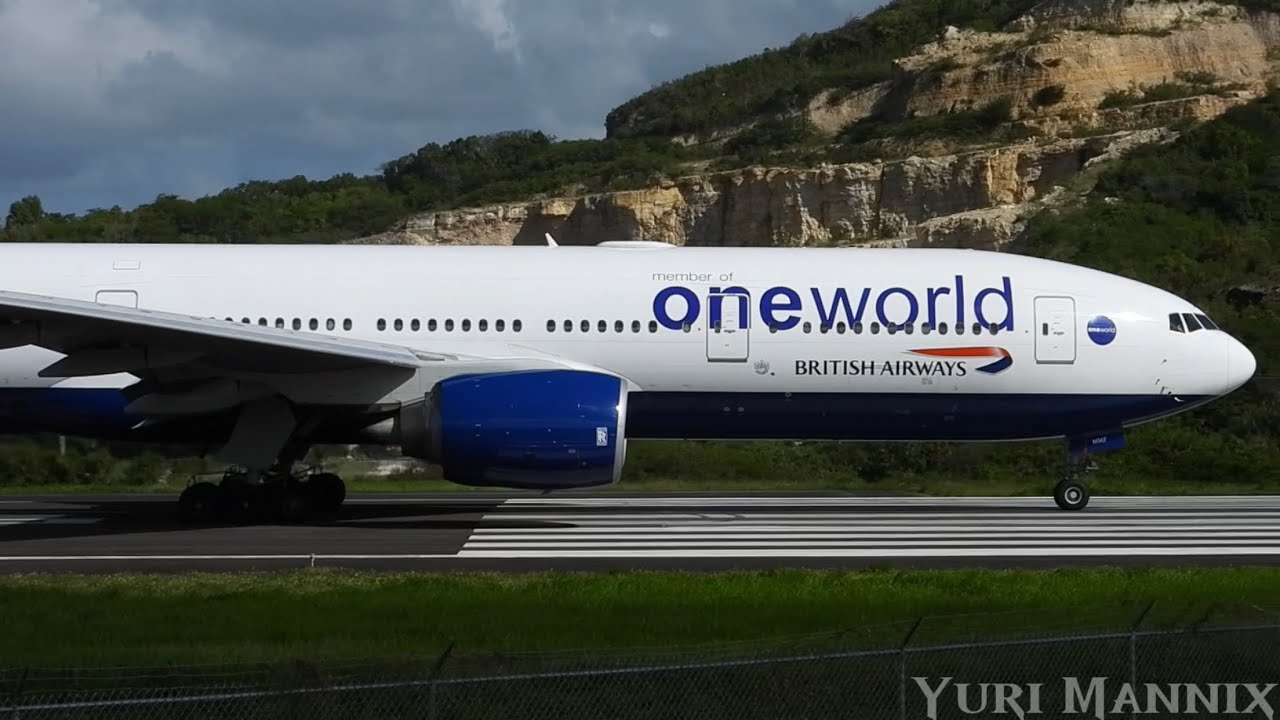 British Airways B777-236ER Oneworld Livery | G-YMMF | landing & takeoff from V.C Bird Antigua