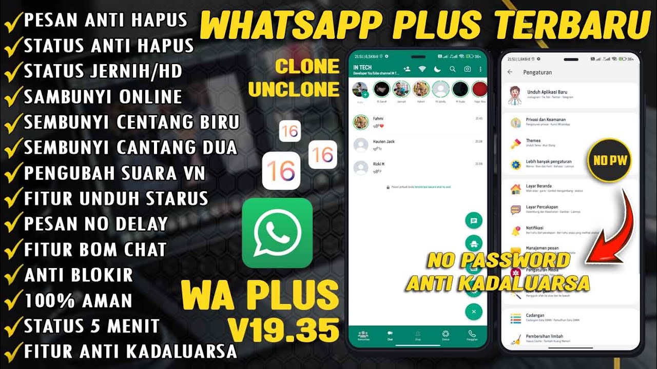 WHATSAPP PLUS V19.35 TERBARU 2023 ⚡WA PLUS VERSI TERBARU 2023 -NO PW