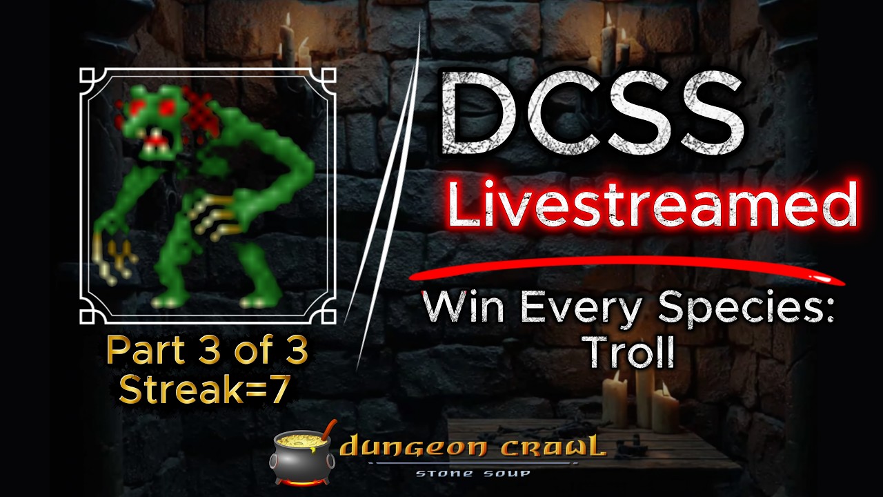 DCSS – Troll Fighter Of Okawaru Part 3 + Win!  Win Every Species Challenge