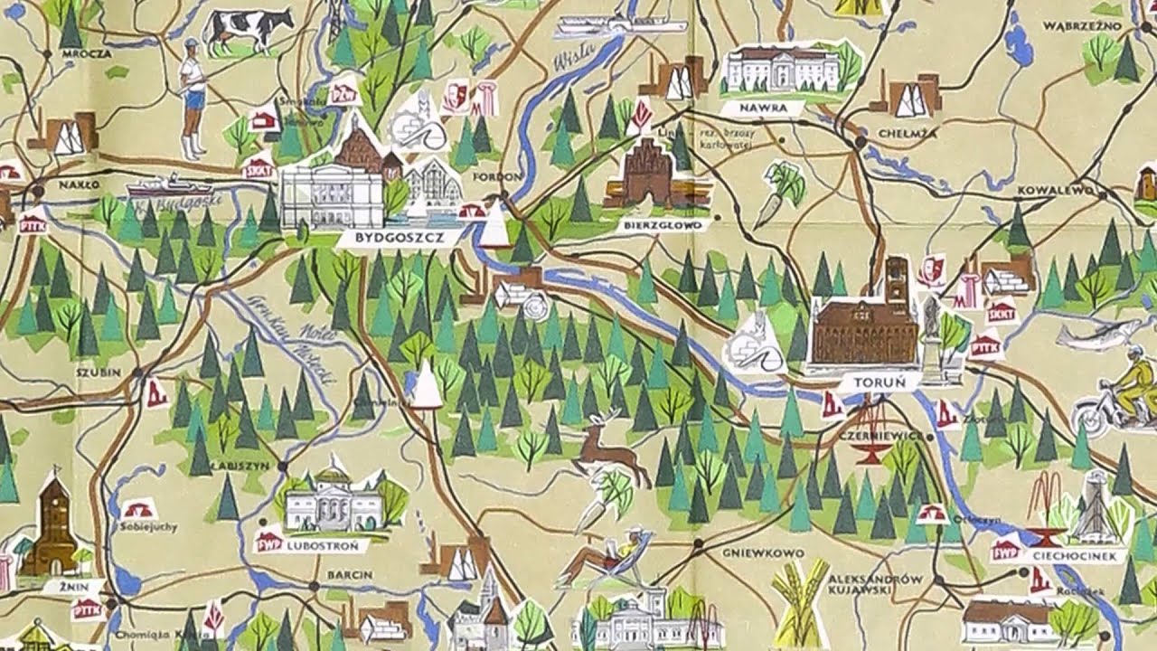Kujawsko-Pomorskie - mapa atrakcji z 1962