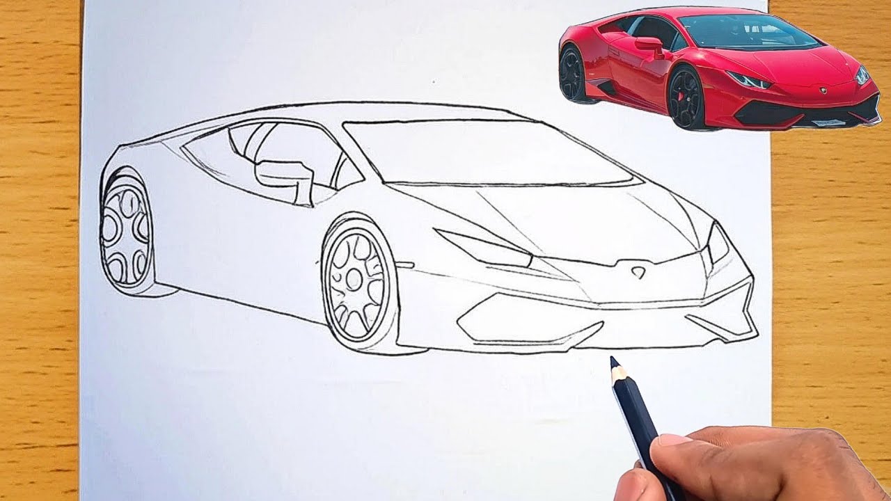 HOW TO DRAW A LAMBORGHINI ❤️