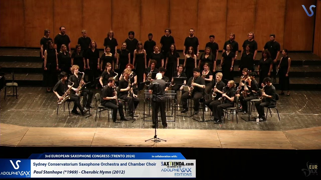 EURSAX 2024: Sydney Sax Conservatorium Orchestra & Choir plays Cherubic Hymn (2012) by P. STANHOPE