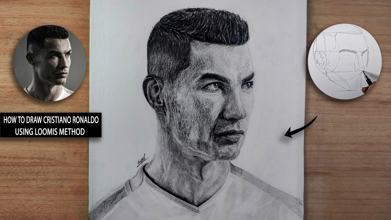 Cristiano Ronaldo Pencil Drawing | Loomis Method | Realistic Sketch Tutorial