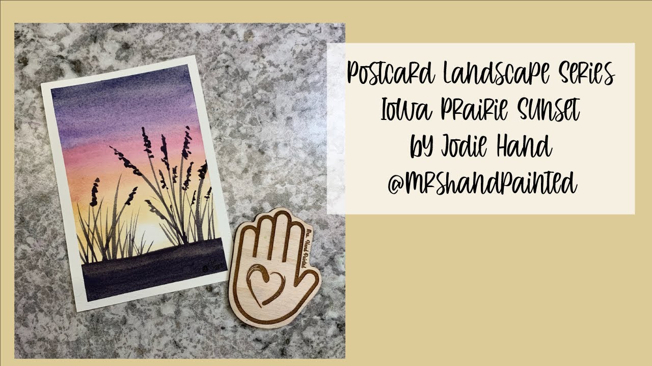 Watercolor Postcard Landscape Series - Iowa Prairie Sunset Kit
