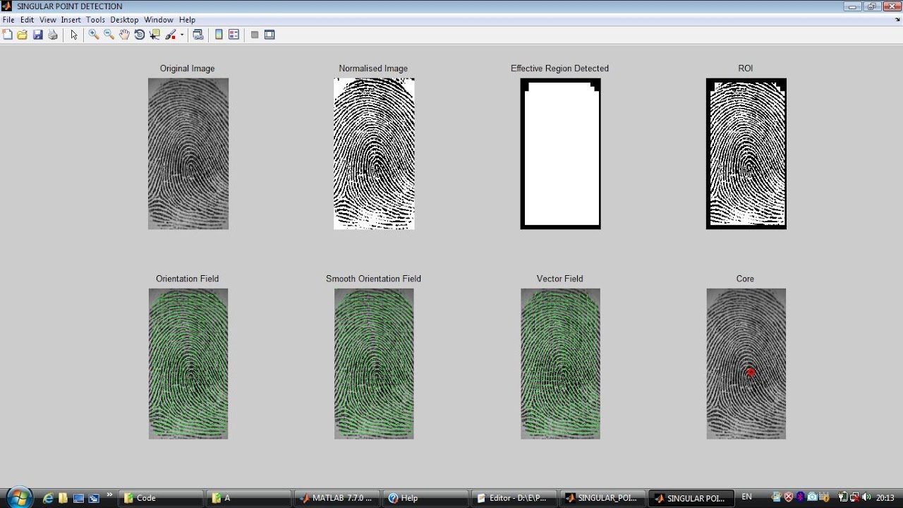 Singular Point Core Detection in Fingerprint Image