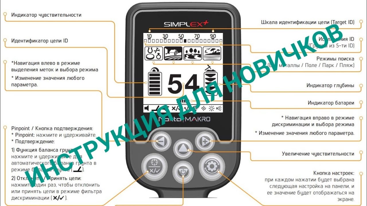 Nokta Makro Simplex. Инструкция для новичков. Правильный баланс Грунта. Как настроить симплекс плюс.
