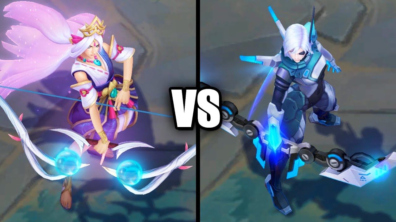 Spirit Blossom Ashe vs PROJECT Ashe Legendary Skins Comparison (League of Legends)