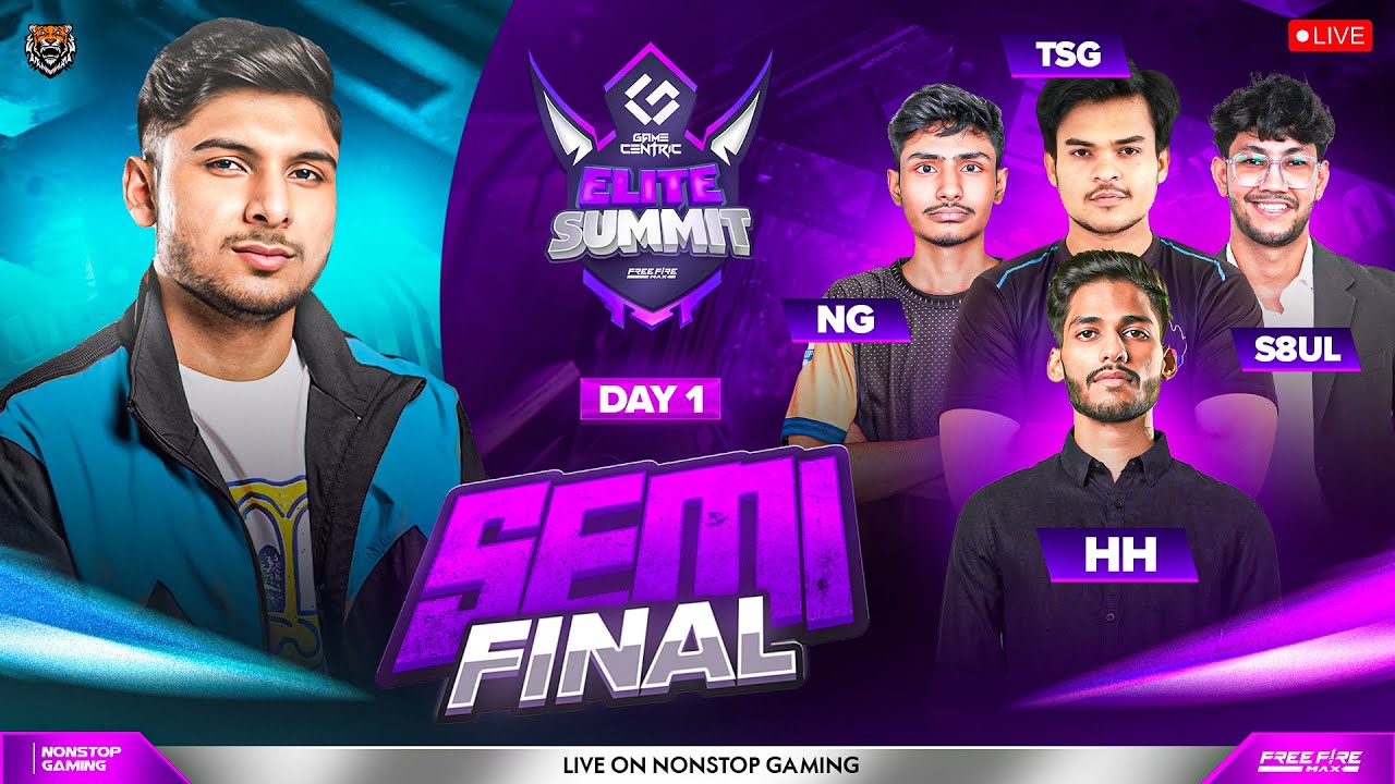 ELITE SUMMIT SEMI FINAL DAY-1 GRP AxC 🔥💀 || S8ULELITE, NG, TSG, RGE, HH  #nonstopgaming
