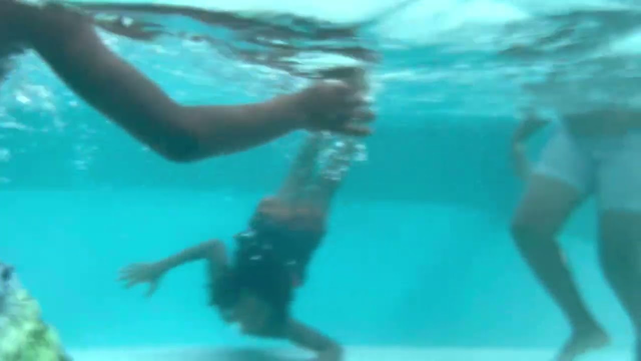 The Triches in the pool August 2022