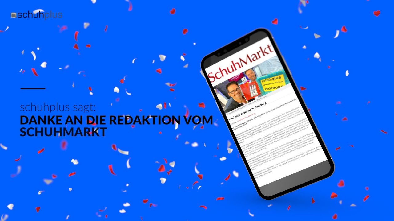 schuhplus bedankt sich beim SchuhMarkt f&uuml;r den Report &uuml;ber die Er&ouml;ffnung der Hamburger Filiale