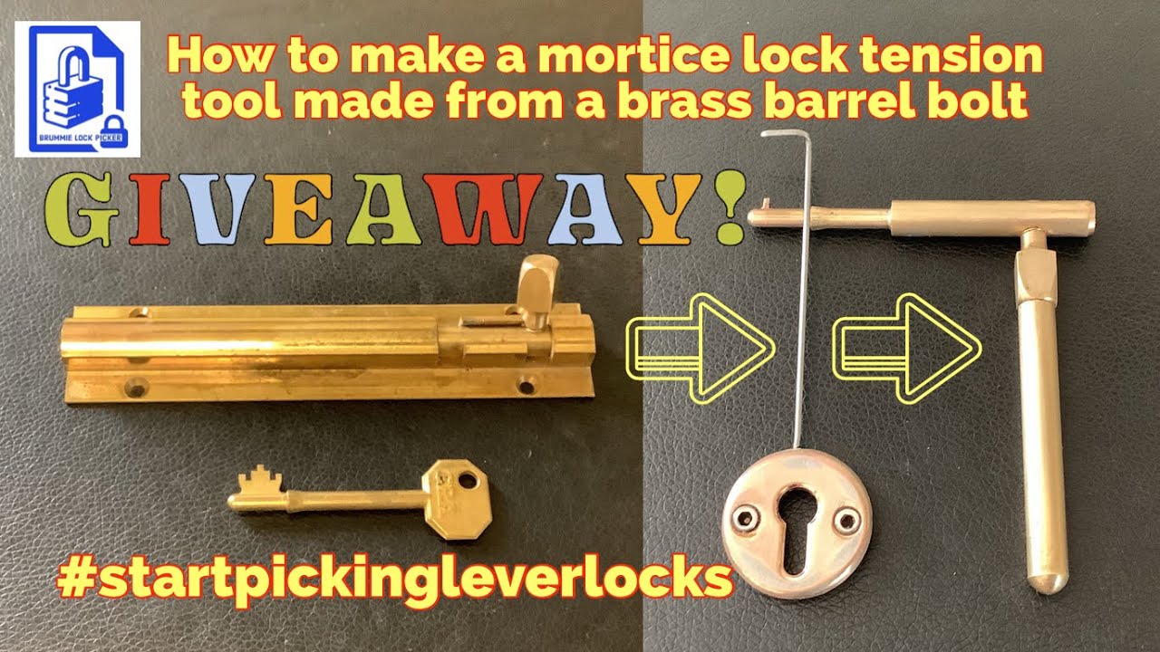 386. Guide how to make a mortice lever lock tension tool from a barrel bolt - This one is a GIVEAWAY