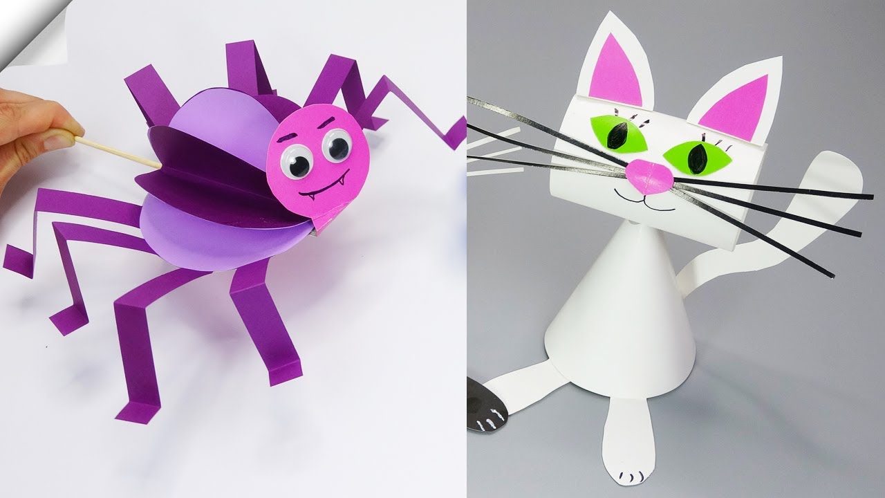 6 cute moving paper toys | Easy paper crafts