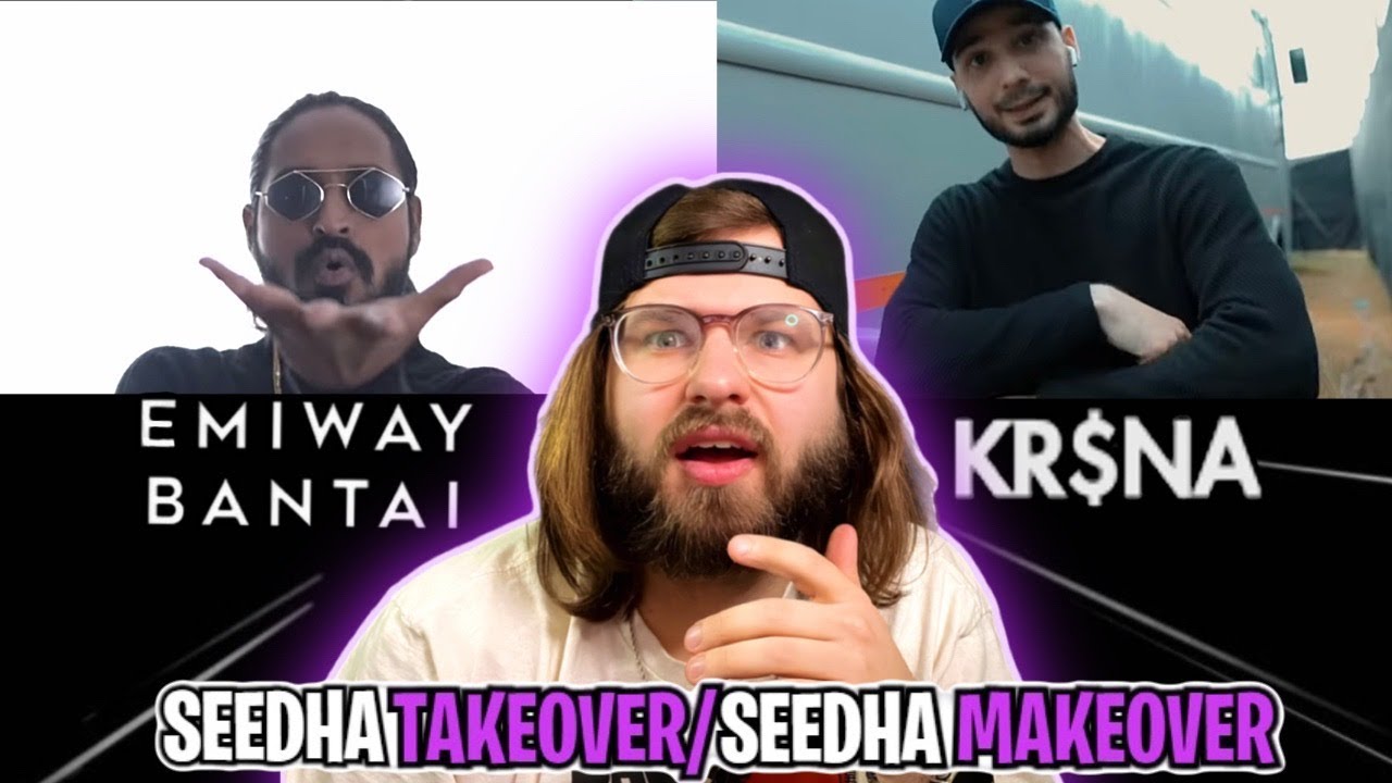 AMERICAN REACTS | KR$NA - SEEDHA MAKEOVER | KALAMKAAR & EMIWAY - SEEDHA TAKEOVER