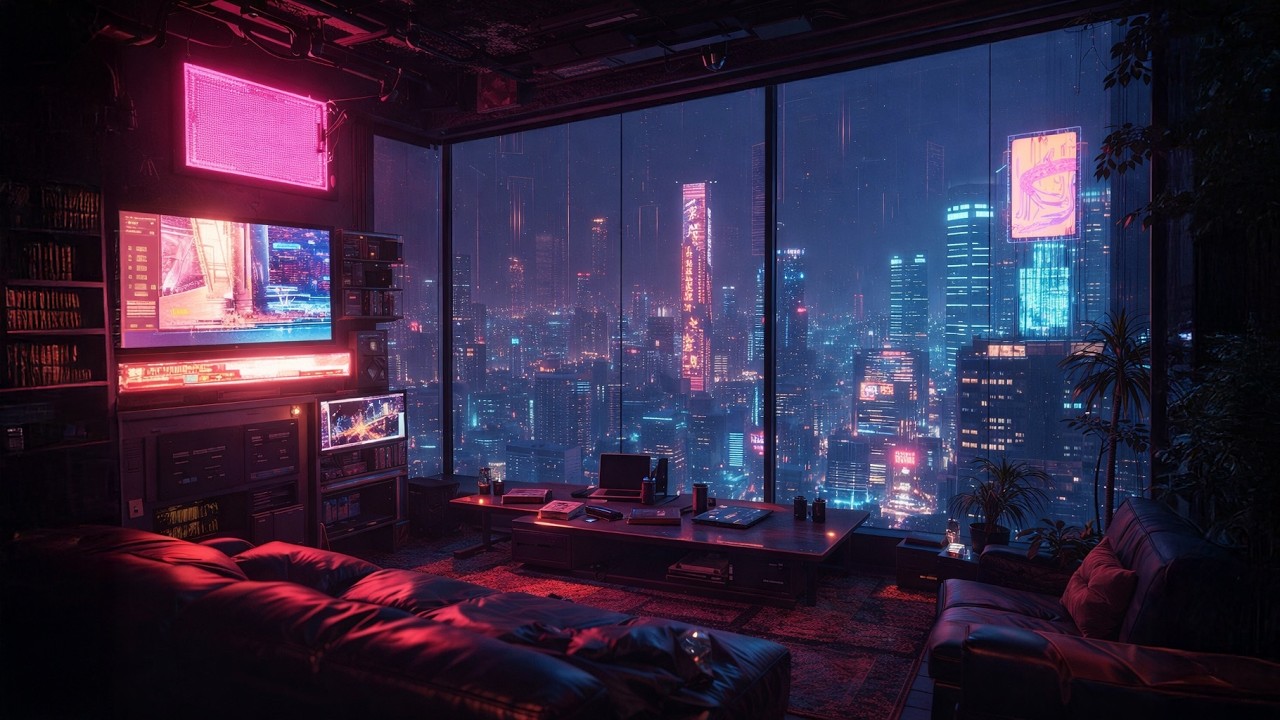 Night City Apartment 🌃 Lofi Beats for Studying & Focus (2 Hours)