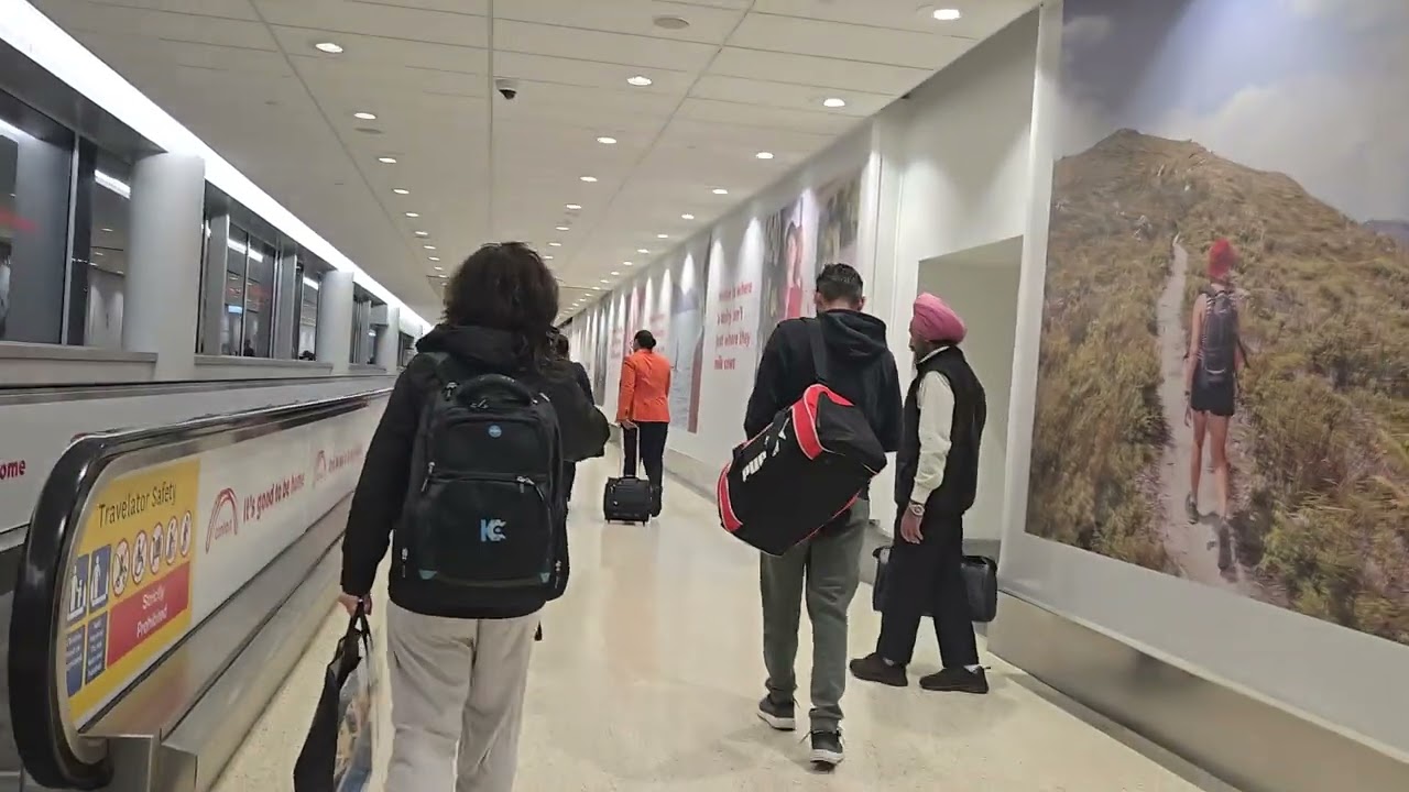 Arriving at Auckland international airport.