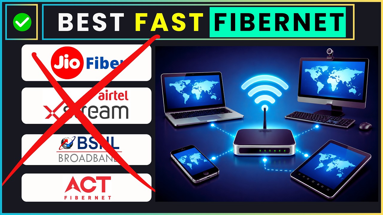 Лучшая оптоволоконная сеть в Индии в 2026 году | Airtel против Jio против BSNL: оптоволоконное по...