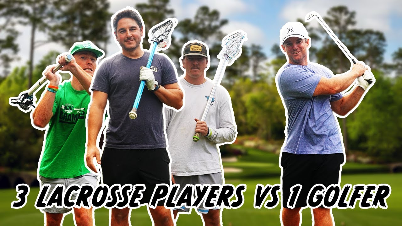 We played GOLF with LACROSSE Sticks | 3 Lacrosse Players vs 1 Golfer