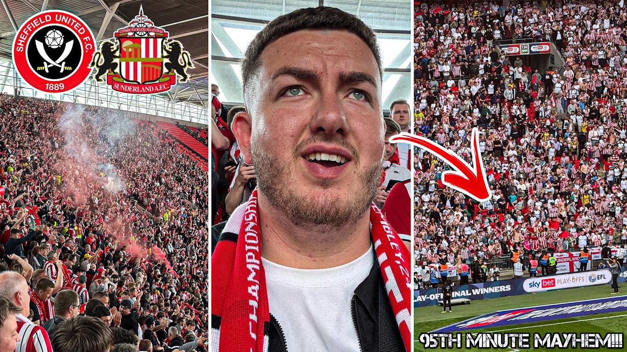 THE MOMENT SUNDERLAND GOT PROMOTED TO THE PREMIER LEAGUE at WEMBLEY in the 95TH MINUTE