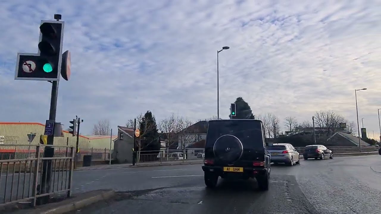 Drive Northwest UK. Halifax to Bradford. Cross St Halifax to Midpoint Bradford.