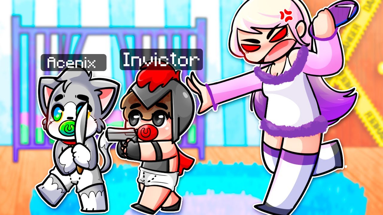 ¡BEBÉ MALVADO INVICTOR ESCAPA de MAMÁ LYNA! 😂 LYNA CUIDA DE BEBÉ INVICTOR Y BEBÉ ACENIX en ROBLOX