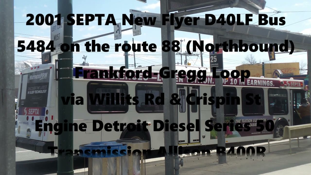 2001 SEPTA New Flyer D40LF Bus #5484 Ride (Route 88 Frankford Gregg Loop)