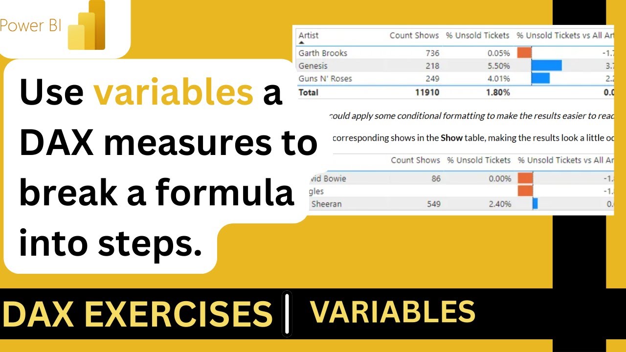 Use variables a DAX measures to break a long formula into separate steps.