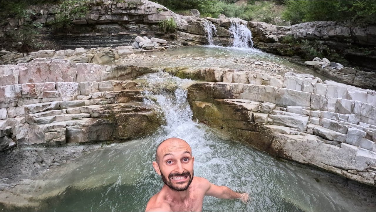 Cascatelle del Canaiolo sul torrente Messa (Pennabilli RN) - Come sono e come si raggiungono + bagno