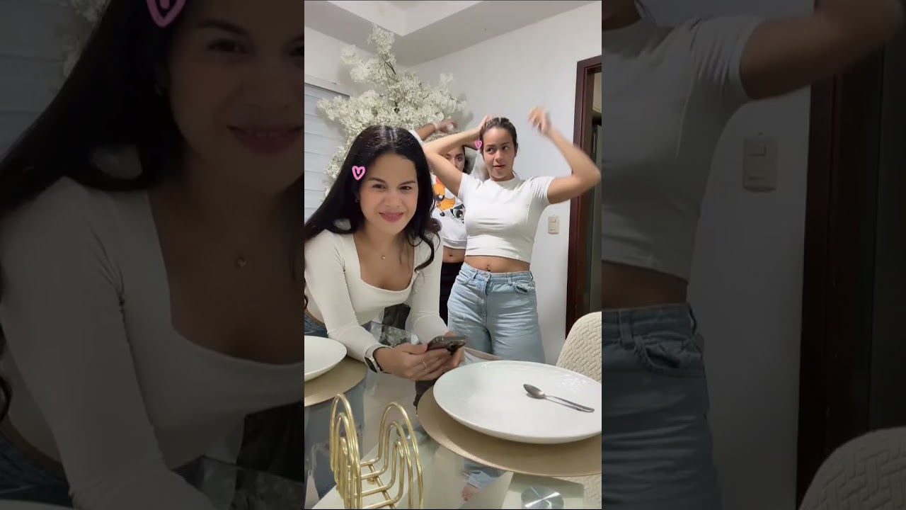 Kimberly cedeño ensayando con mi hermana Ashley para una coreografía