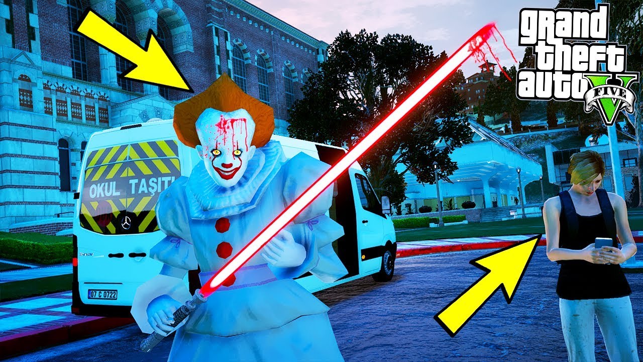 KATİL PALYAÇO OKULA GİDİYOR VE ÖĞRENCİLERİ KORKUTUYOR! - GTA 5