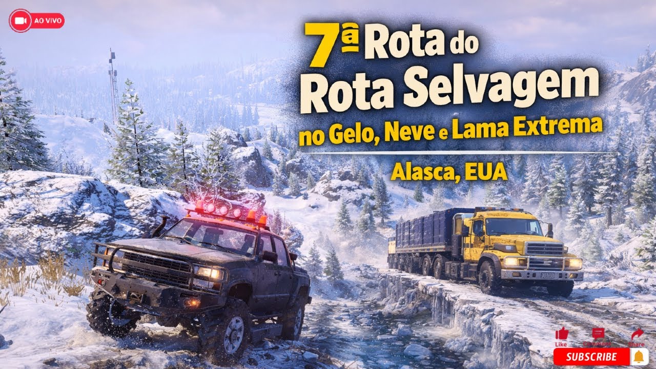 SnowRunner AO VIVO 🔴 7ª Rota do Rota Selvagem no Gelo, Neve e Lama Extrema | Alasca, EUA