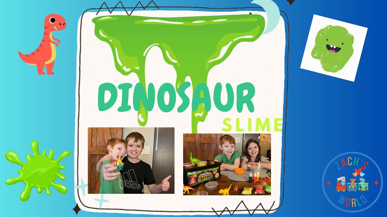 Zach's World Dinosaur GLOW IN THE DARK Slime FUN! Come play with slime! FUN VIDEOS for KIDS!
