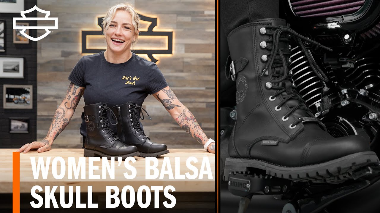 Harley-Davidson Women's Balsa Skull Motorcycle Riding Boot Overview