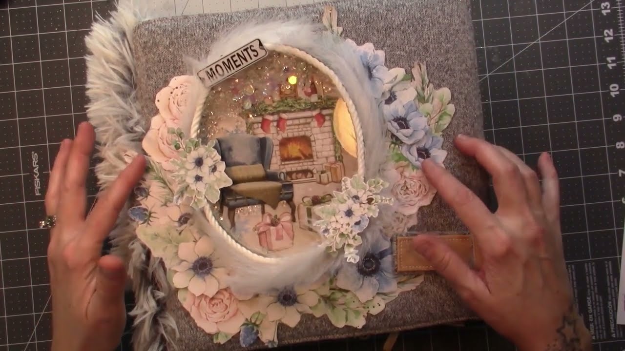 WINTER MINI ALBUM using Stamperia ROMANTIC COLLECTION