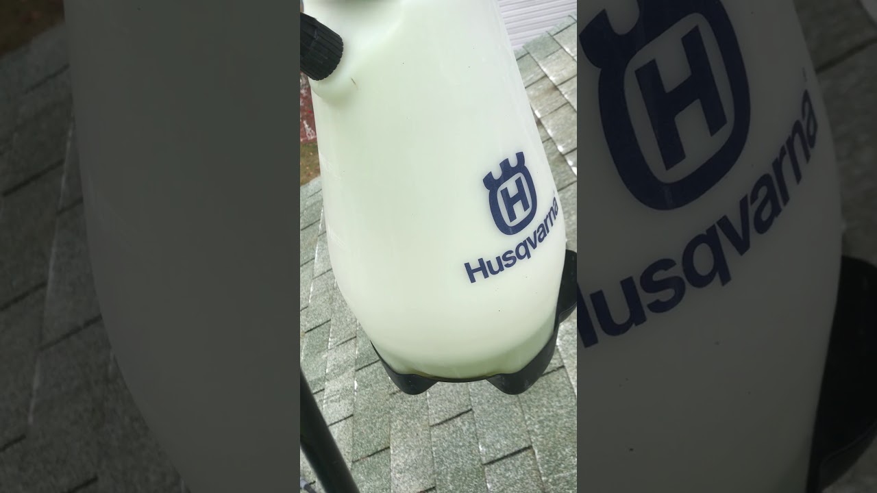 Roof cleaning with a pump up sprayer