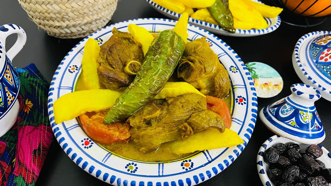 مصلي تونسي بالعلوش بدون فرن سهل وسريع على الطريقة الزمنية بنة على بنة Mosli 3louche