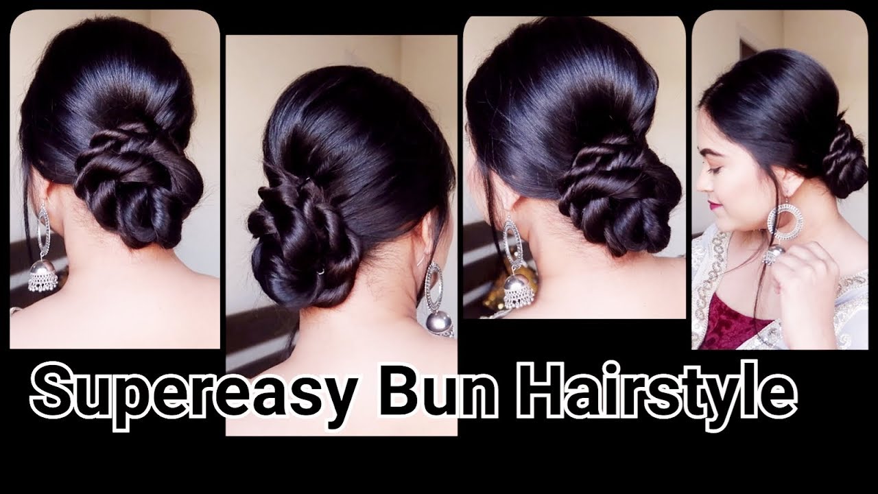 SuperEasy Punjabi Bun Hairstyle/Quick Indian Hairstyle for Medium to long hair/ Hairstyle Diaries