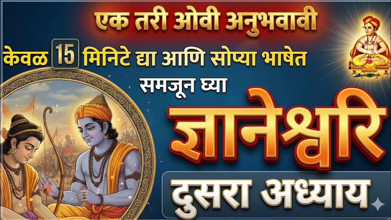 ज्ञानेश्वरि अध्याय दुसरा | Dnyaneshwari in Marathi | सांख्ययोग | ज्ञानेश्वरि अध्याय २ सार 