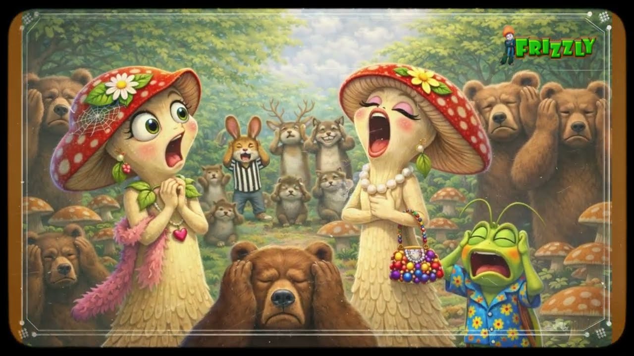 Poveste muzicală pentru copii | Două Ciuperci Înalte | Furtună în Poiana cu Gălăgie🌧️🍄