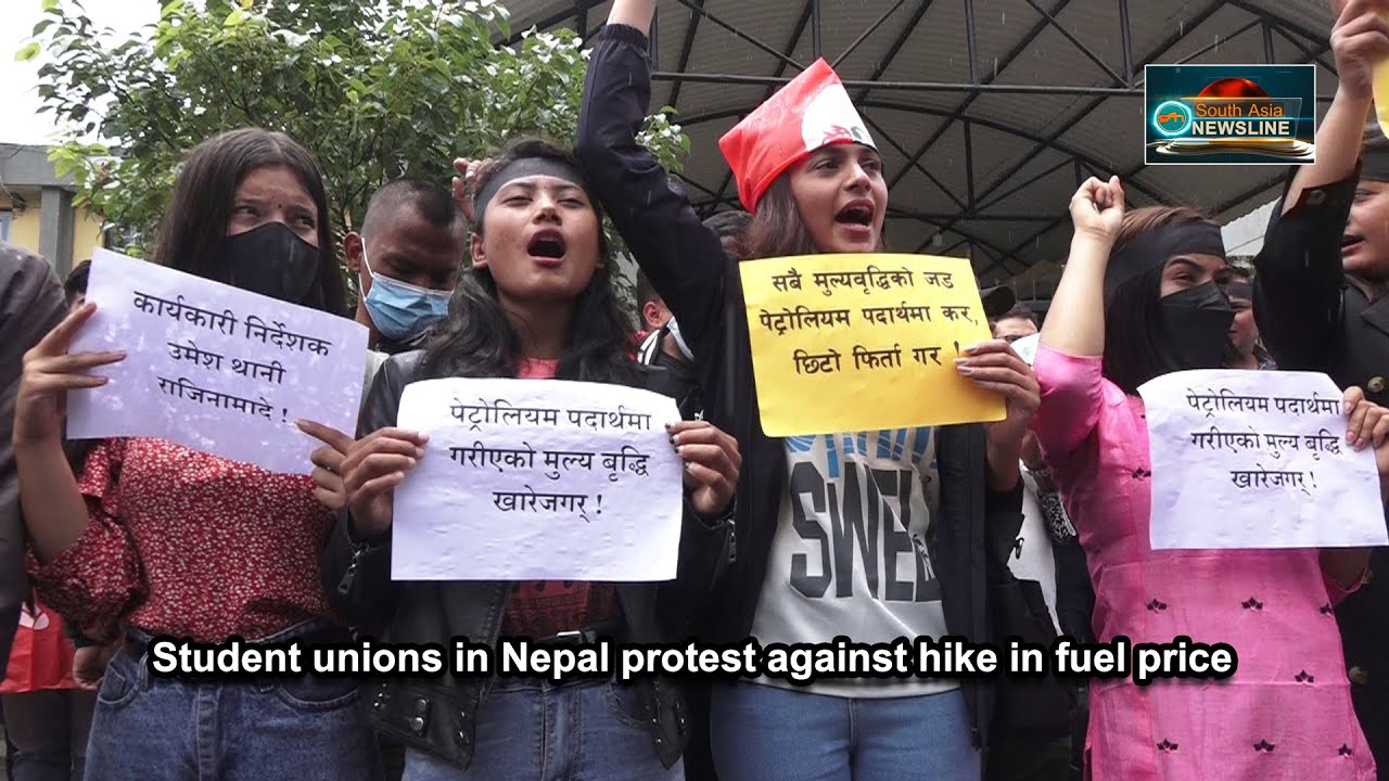 Student unions in Nepal protest against hike in fuel price