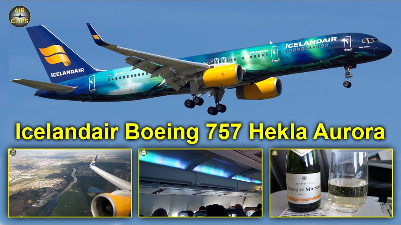 Icelandair Boeing 757 Hekla Aurora Business Class Frankfurt-Reykjavik [AirClips full flight series]