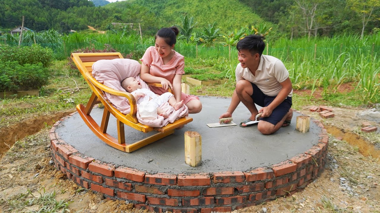 Transport Materials by Truck, Build Cabin Floor With Bricks And Cement | Family Farm