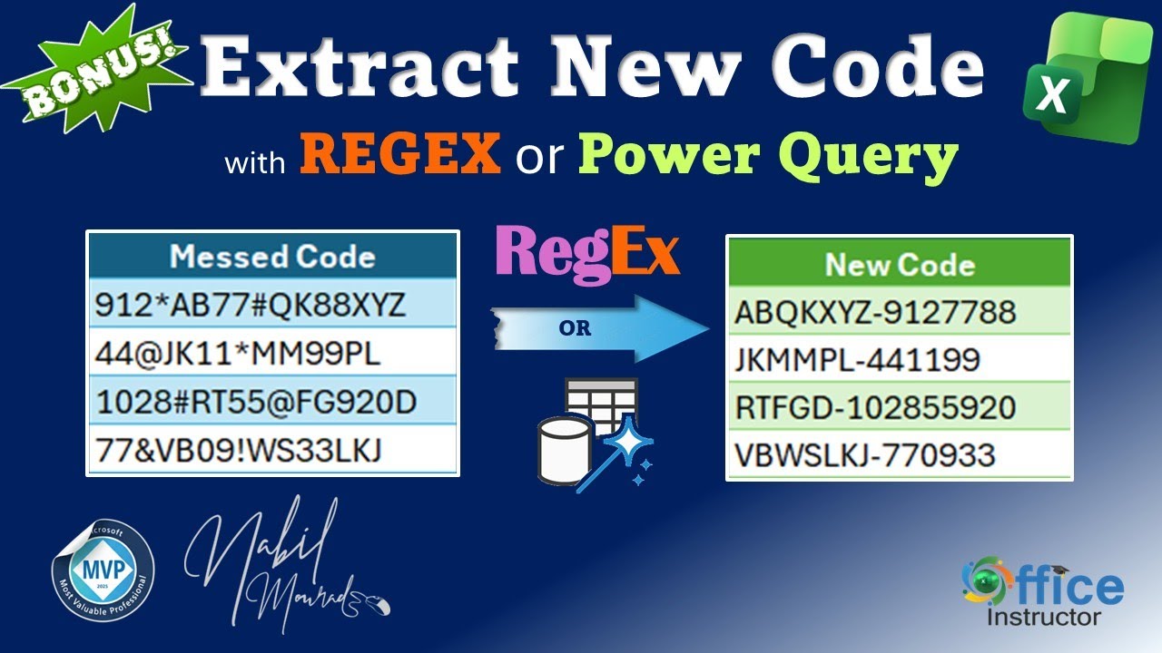 Извлечение чистого кода с помощью регулярных выражений или Power Query — расширенные возможности ...