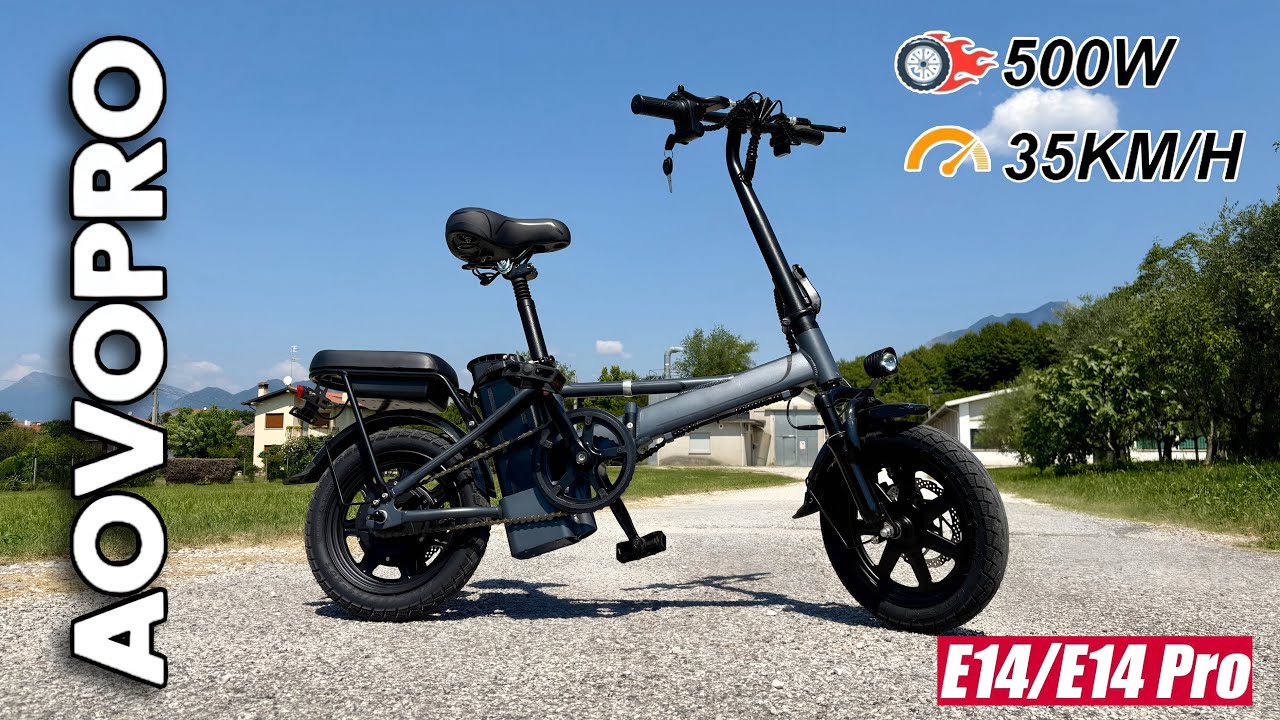 AOVO PRO E14/E14 Pro - Foldable Mini Electric Bike 500W / 35 km/h Top Speed
