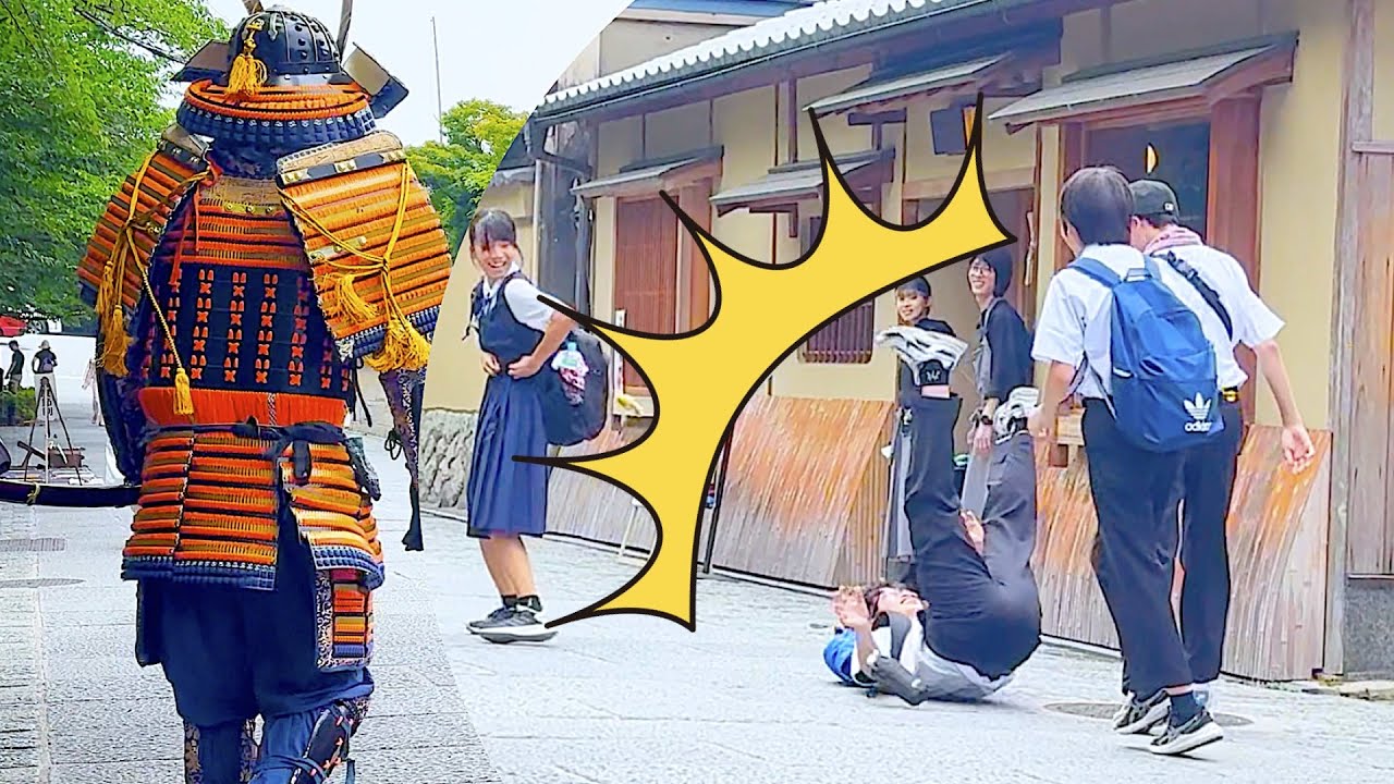#111 SAMURAI Statue Prank in Kyoto Japan | Awesome Shogun Mannequin prank reactions Kiyomizu Temple