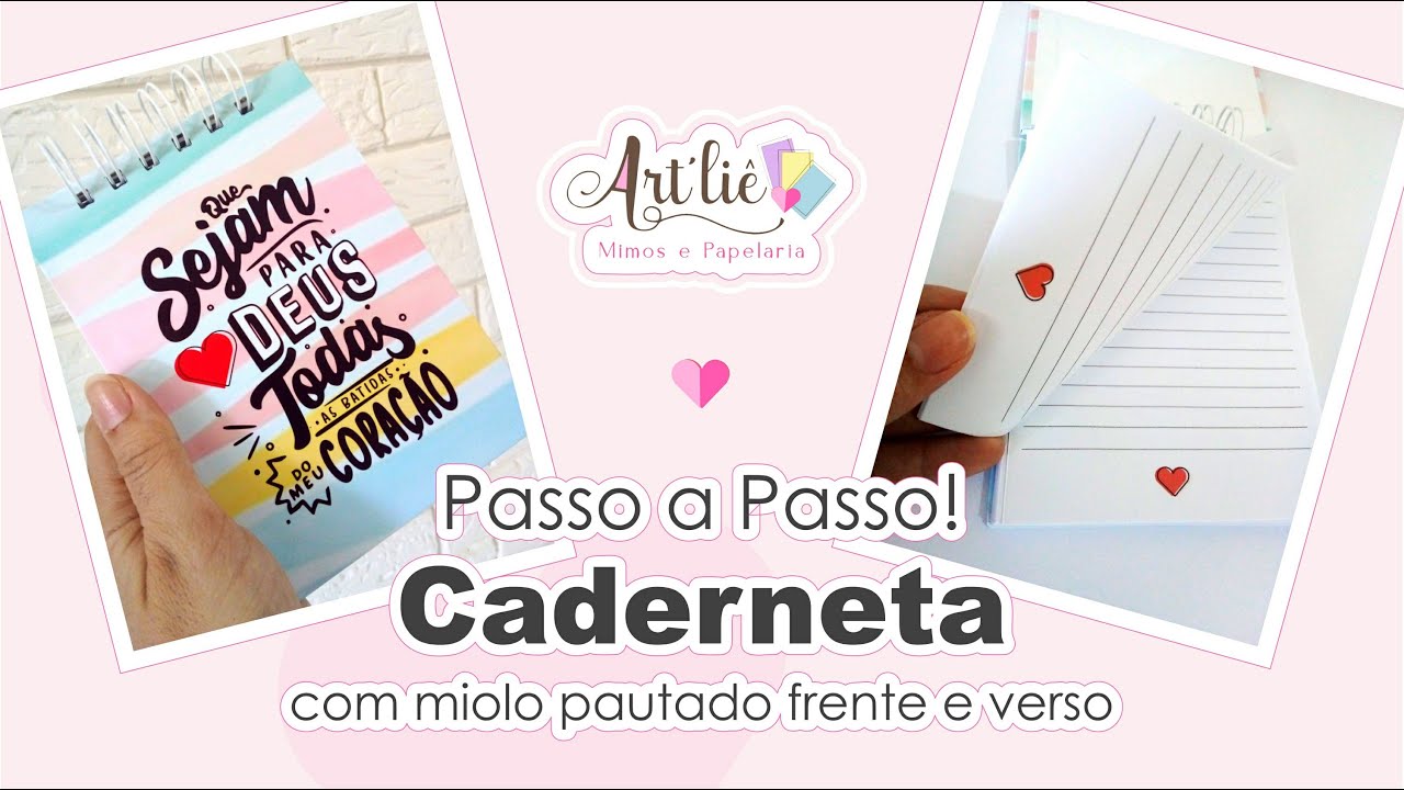 Caderneta A6, com miolo pautado frente e verso. (PASSO A PASSO)