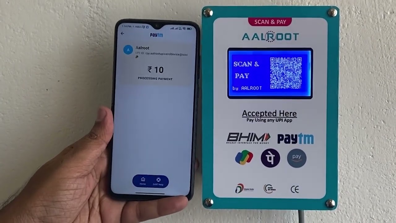 UPI QR Scanner Payment Vend Device | UPI Acceptor for Vending Machine | Support all Vending machines