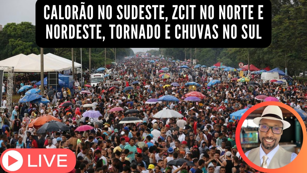CHUVAS INTENSAS EM 21 ESTADOS NESTA DOMINGO DIA 15 DE FEVEREIRO - CARNAVAL COM TORNADO?